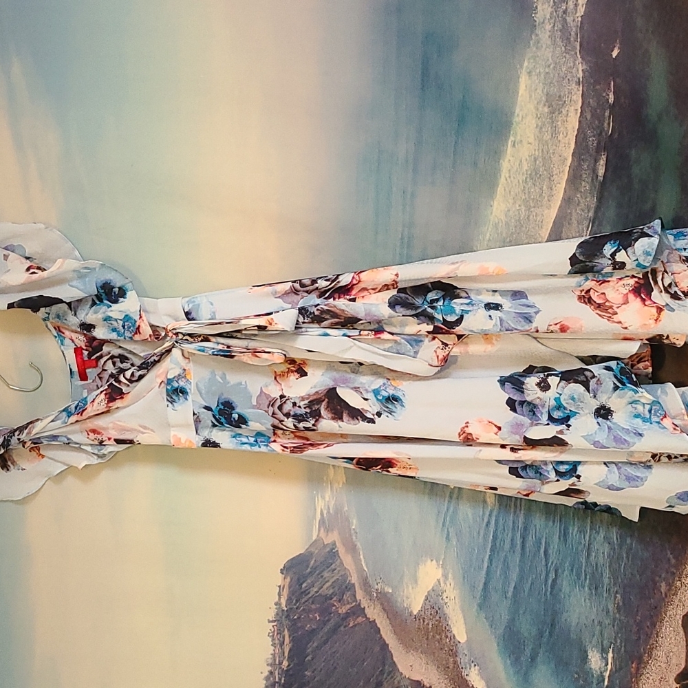 Women's Beautiful Blue J-Lo Floral Dress Size S